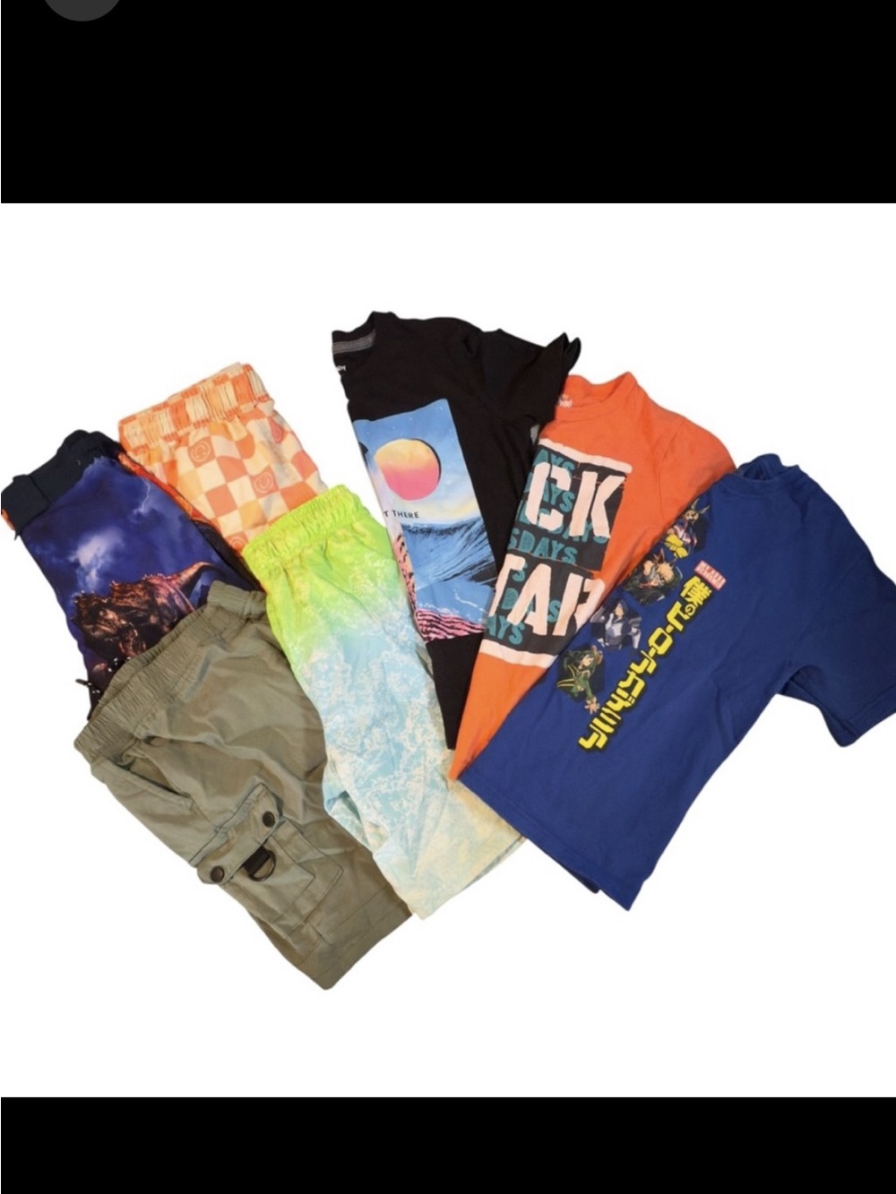 Kid’s bundle summer clothes 4 pairs shorts 3 tees Boys size 8 | j1